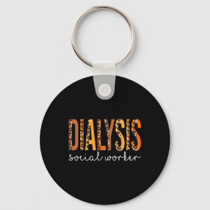 Dialysis Social Worker Leopard Fall Autumn Thanksg Key Ring