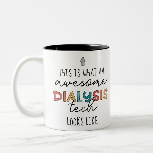 Dialysis Tech Funny Awesome Dialysis Tech Gifts Two-Tone Coffee Mug (Left)