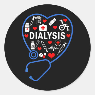 Dialysis Tech Nephrology Hemodialysis Dialysis Classic Round Sticker