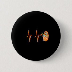 Dialysis Tech Nephrology Nurse Kidney Heartbeat Pu 6 Cm Round Badge