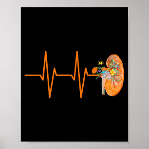 Dialysis Tech Nephrology Nurse Kidney Heartbeat Pu Poster