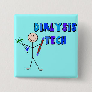 Dialysis Tech STICK MAN Design 15 Cm Square Badge