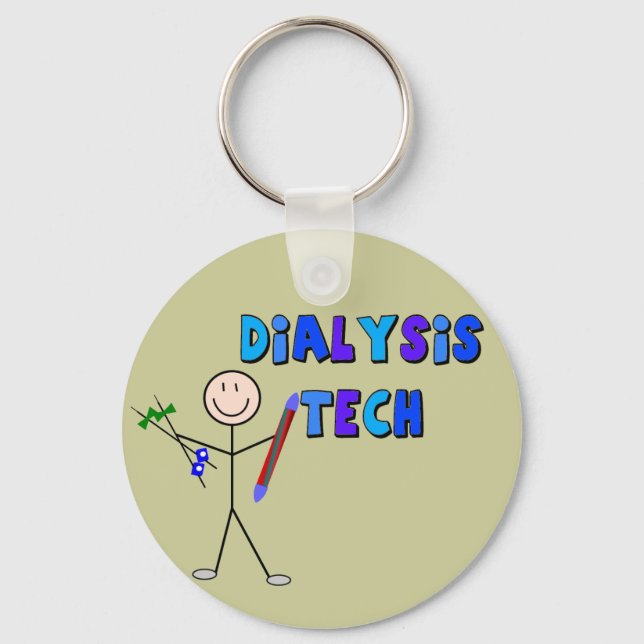 Dialysis Tech STICK MAN Design Key Ring (Front)