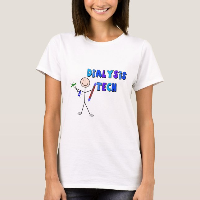 Dialysis Tech STICK MAN Design T-Shirt (Front)