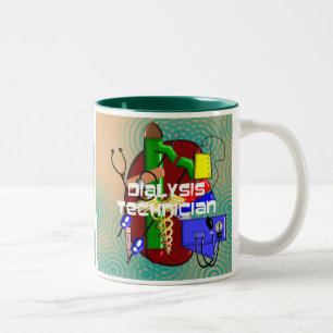 Dialysis Technician Art Gifts Two-Tone Coffee Mug