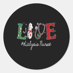 Dialysis Technician Nephrology Christmas Dialysis Classic Round Sticker