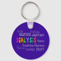 Dialysis Terminology Gifts Keychain purple