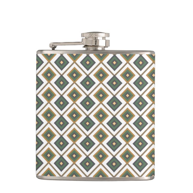 Diamante in green hip flask (Front)