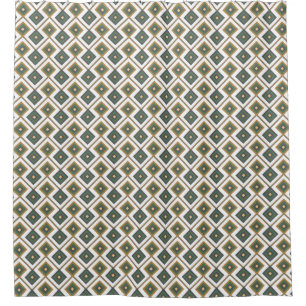 Diamante in green shower curtain