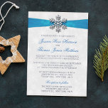 Diamante Snowflake & Blue Ribbon Winter Wedding<br><div class="desc">Celebrate in style with these elegant and very trendy wedding invitations. The design is easy to personalise with your special event wording and your guests will be thrilled when they receive these fabulous invites.</div>