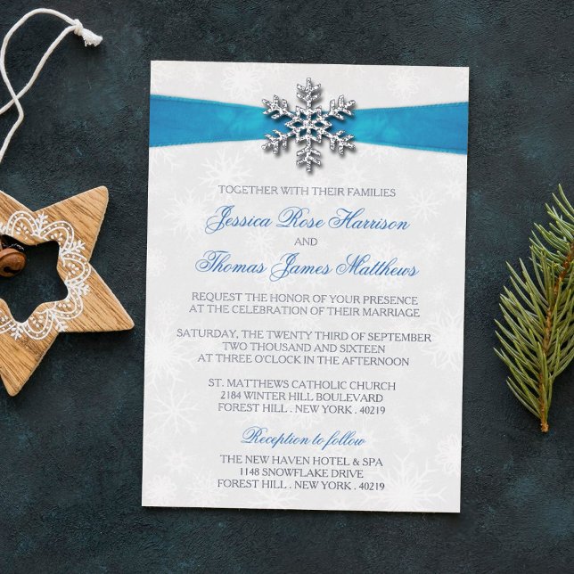 Diamante Snowflake & Blue Ribbon Winter Wedding (Creator Uploaded)