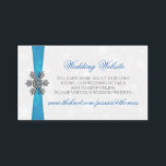 Diamante Snowflake & Blue Ribbon Winter Wedding Enclosure Card<br><div class="desc">The diamante snowflake & blue ribbon wedding collection is perfect for any couple planning a romantic winter wedding celebration. The design features a light silvery grey and white snowflake textured background with a diamante snowflake on top of a silky looking ribbon. The wording incorporates the same silvery grey and blue...</div>