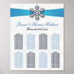 Diamante Snowflake & Blue Ribbon Winter Wedding Foil Prints<br><div class="desc">Celebrate in style with this elegant and very trendy real foil pressed wedding seating chart. The design is easy to personalise with your own wording and your family and friends will be thrilled when they see this fabulous table plan. Matching wedding items can be found in the collection.</div>