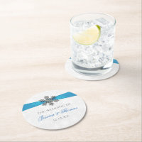Diamante Snowflake & Blue Ribbon Winter Wedding