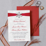 Diamante Snowflake & Red Ribbon Winter Wedding<br><div class="desc">Celebrate in style with these elegant and very trendy wedding rehearsal dinner invitations. The design is easy to personalise with your special event wording and your guests will be thrilled when they receive these fabulous invites. Matching wedding items can be found in the collection.</div>