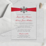 Diamante Snowflake & Red Ribbon Winter Wedding Acrylic Invitations<br><div class="desc">Celebrate in style with these elegant and very trendy acrylic wedding invitations. This design is easy to personalise with your special event wording and your guests will be thrilled when they receive these fabulous invites. Matching wedding items can be found in the collection.</div>