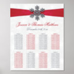 Diamante Snowflake & Red Ribbon Winter Wedding Foil Prints<br><div class="desc">Celebrate in style with this elegant and very trendy real foil pressed wedding seating chart. The design is easy to personalise with your own wording and your family and friends will be thrilled when they see this fabulous table plan. Matching wedding items can be found in the collection.</div>
