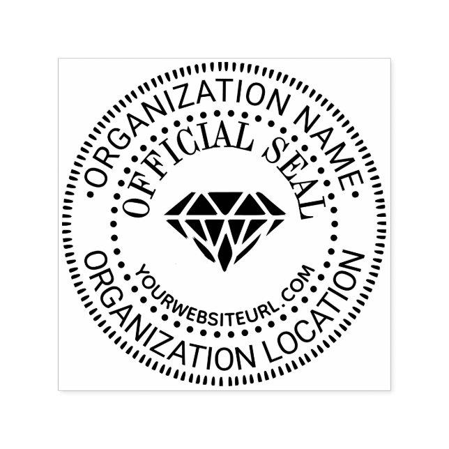 Diamond #2 Generic Custom Official Seal Nm Loc URL Self-inking Stamp (Design)