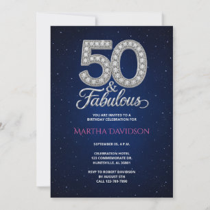 Diamond 50 and Fabulous Birthday Invitation