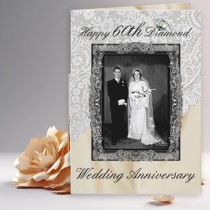 Diamond 60th Wedding Anniversary Elegant Card