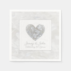 Diamond 60th wedding anniversary heart napkin