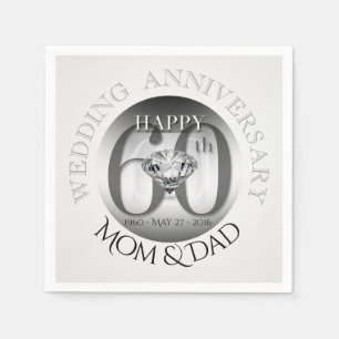 Diamond 60th Wedding Anniversary Paper Napkins