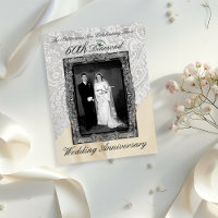 Diamond 60th Wedding Anniversary Photo Invitation