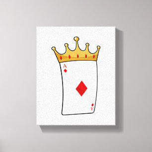 Diamond Ace with King Crown Canvas Print