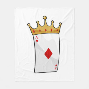 Diamond Ace with King Crown Fleece Blanket