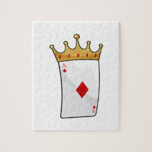 Diamond Ace with King Crown Jigsaw Puzzle