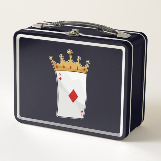 Diamond Ace with King Crown Metal Lunch Box (Front)