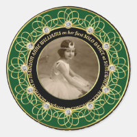 Diamond Add Your Photo Commemorative Gold Green