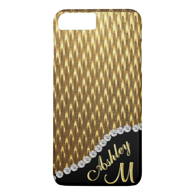 Diamond and Gold Monogram Case-Mate iPhone Case (Back)