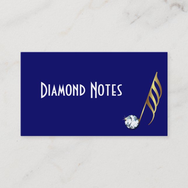 Diamond and Gold Musical Note Business Card (Front)