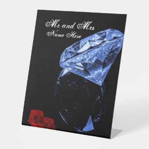 Diamond and Roses Pedestal Sign