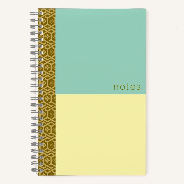 Diamond and Tortoise Pattern Notebook (Front)