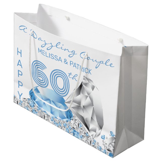 Diamond Anniversary Large Gift Bag (Front Angled)