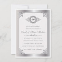 Diamond Anniversary Medallion Party Invitation