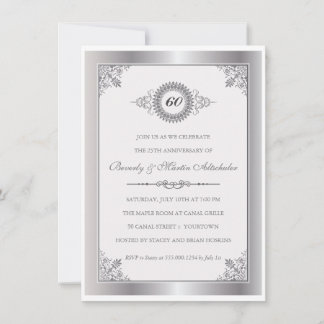 Diamond Anniversary Medallion Party Invitation