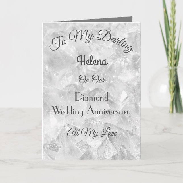 Diamond Anniversary Wife Greeting Card (Front)
