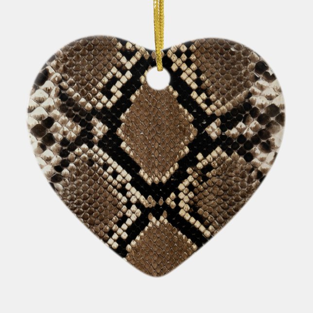 Diamond Back Rattlessnake Skin Ceramic Tree Decoration (Front)