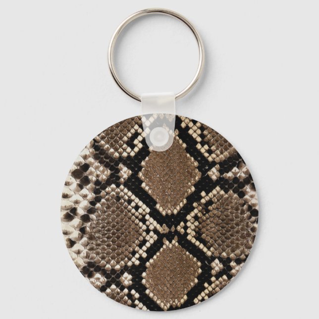 Diamond Back Rattlessnake Skin Key Ring (Front)