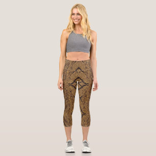 Diamond-backed Snake Pattern Capri Leggings