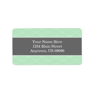 Diamond Background Address Labels (Mint / Grey)