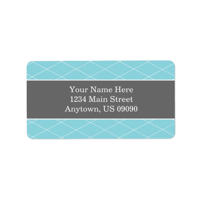 Diamond Background Address Labels (Teal / Grey) (Front)