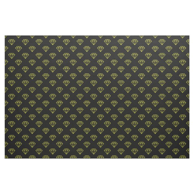 Diamond - Banana Yellow on Black Fabric (Yard)