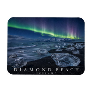 Diamond Beach Northern Lights Magnet