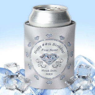 Diamond Birthday Party Favours, Personalised Can Cooler