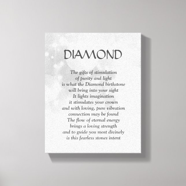 Diamond birthstone - April poem art canvas Print (Front)