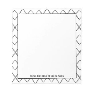 Diamond Black and White Notepad (Personalise)